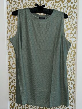 Sage Green Eyelet A-Line Tank
